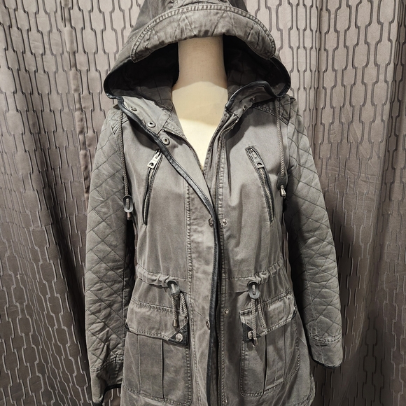 Guess Women's Charcoal Utility Jacket - Picture 1 of 8